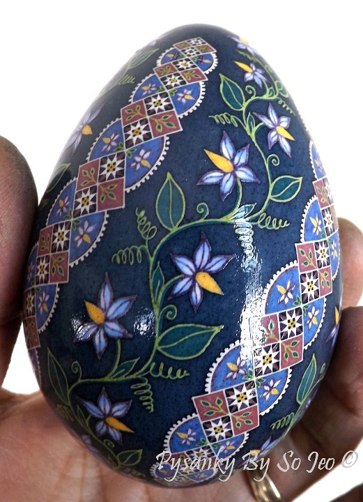 Nightshade Spiral Pysanka Ukrainian Easter Egg Batik Art Pysanky By So Jeo